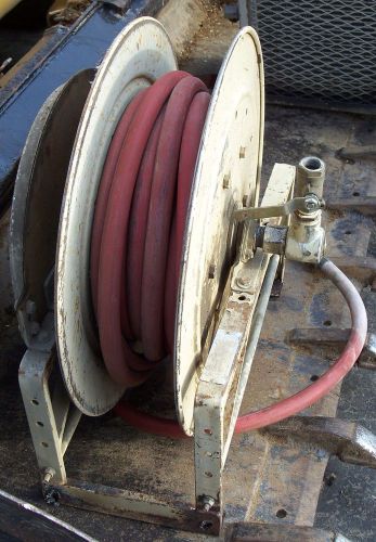 Hannay reels model 818-25-26b spring rewind hose reel 3/4-1&#034; id w/ 50&#039; airhose for sale