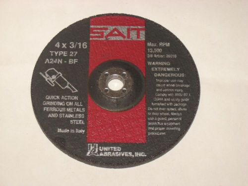 New in box 25 sait type 27 grinding wheels 4 x 3/16 x 3/8 inch a24n metal 20010 for sale