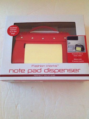 $20 RETAIL! sticky note holder Red Fashion Works Purse Notepad dispenser NEW