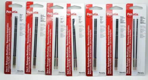 7 packs Penatia Size-it Medium + FINE Point Black Ink Ballpoint Pen 14 Refills