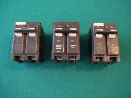 THREE - BR-240, 2 POLE, 40 AMP, CIRCUIT BREAKERS, ITE, BRYANT, WESTINGHOUSE