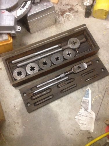Large greenfield tap &amp; die set 4&#034; little giant dies 7-1/2 tap handle 5/8&#034;-1-1/4&#034; for sale