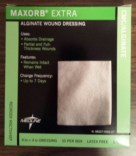MEDLINE MAXORB EXTRA MSC7044EP 4&#034;x 4&#034; Box of 10 Calcium Alginate Dressing