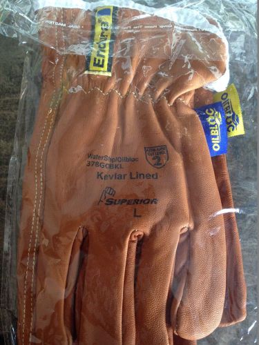 Superior 378GOBKL Endura WaterStop/Oilbloc Goat Grain Leather Drivers Glove