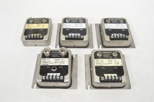 LOT 5 ASHCROFT XLDP ASSORTED DIFFERENTIAL PRESSURE TRANSMITTERS 4-20 MA  B218506