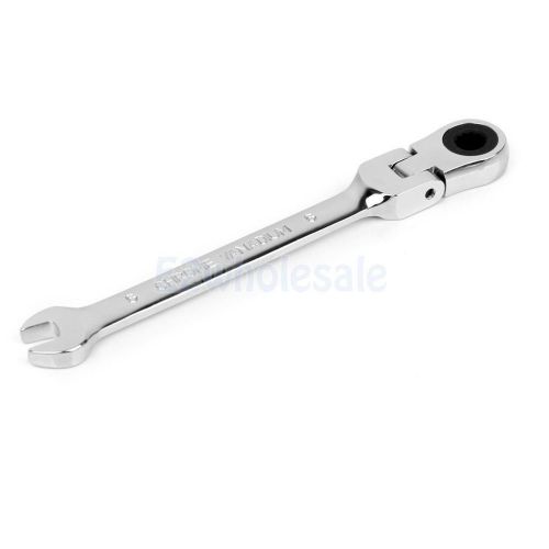 Flexible head ratchet action wrench spanner nut tool silver finish 6mm for sale