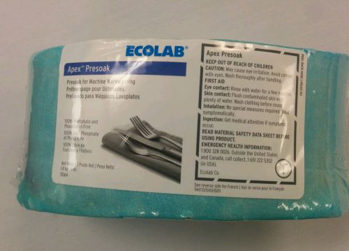 Ecolab Apex Presoak for machine silver wearwashing 1 4 pound block NEW