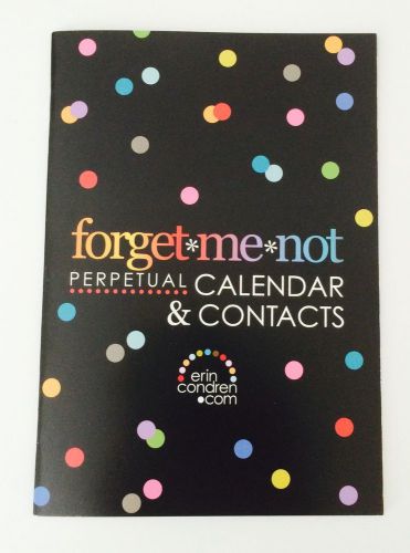 Erin Condren Forget Me Not Perpetual Calendar &amp; Contacts NEW