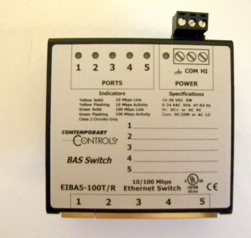 Contemporary controls bas ethernet switch; model: eiba5-100t/r for sale