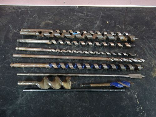 10 Wood Auger Drill Bit Mixed Lot Various Size - USED WITH LOTS OF LIFE LEFT