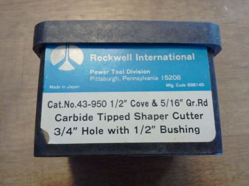 rockwell carbide tipped shaper cutter #43 950 Qrt. rnd. cove