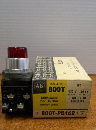 Allen Bradley Push Button Red 800T-PB46R (Without Guard)