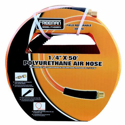 Freeman 50&#039; x 1/4&#034; braided polyurethane air hose p1450rpu new for sale