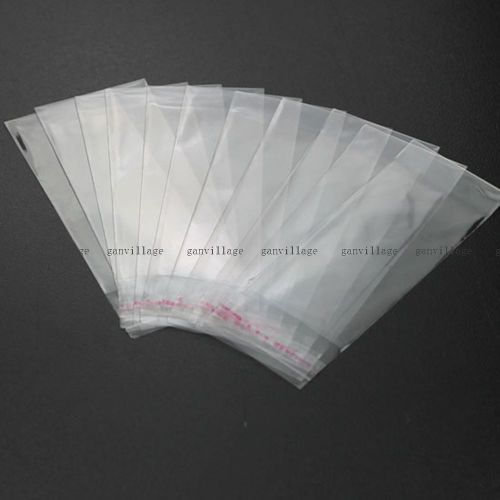 100pcs 4x9cmopp clear self adhesive seal plastic bags for jewelry loose beads for sale