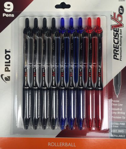 Pilot Precise V5 RT Retractable Rolling Ball Pens, Extra Fine Point, 9 Pack.