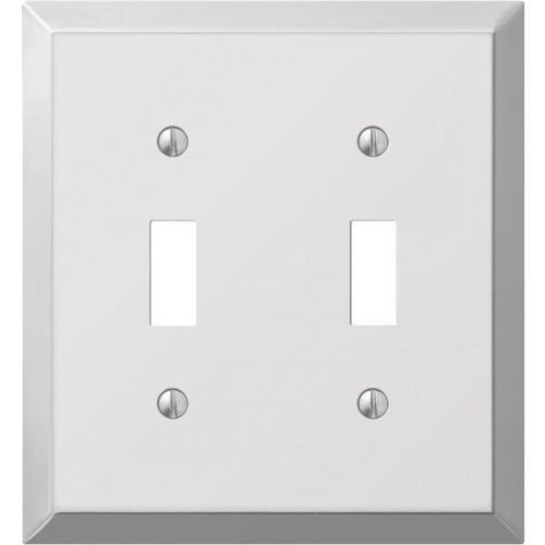 Polished Chrome Solid Switch Wall Plate-CHR 2-TOGGLE WALL PLATE