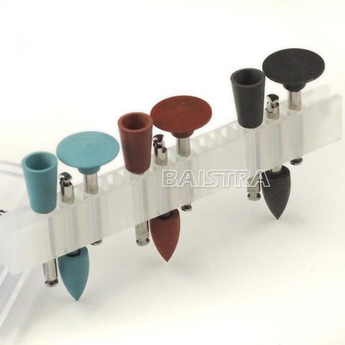 Dental Assorted Lab Silicone Polisher Diamond Burs Cups 9 Pcs/Kit