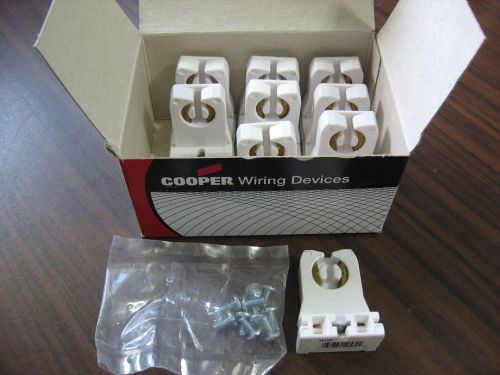 Box of 9 New Cooper 2510W-BOX Fluorescent Lampholders