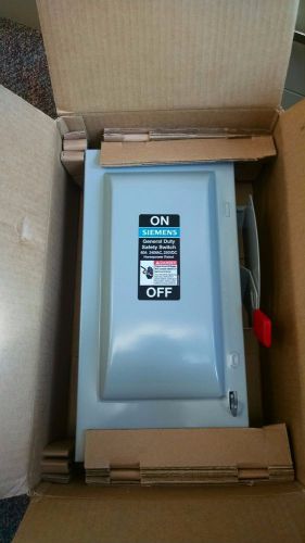 SIEMENS GENERAL DUTY SAFETY SWITCH / DISCONNECT GF222N 60 AMP FUSIBLE 240V