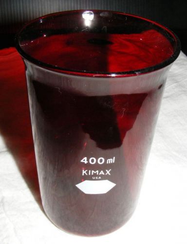 400 ML Kimax Beaker RARE RED Scientific Glass
