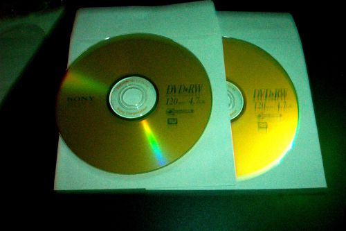 2 Sony  DVD+RW 4X 4.7GB   Rewritable DVD, 2 Disc In Paper Sleeves