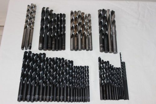 Large lot 50+ hs drill bits usa ptd utd cleforge &amp; morse 13/64 to 9/16 some used for sale