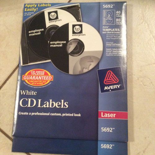 Avery CD/DVD Label - 40 / Pack - Circle - 4/Sheet - Laser - White - AVE5692
