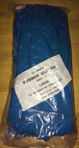 1 case (144 pair, 12 packs of 1 dozen) USDA accepted Rubber gloves, size Large