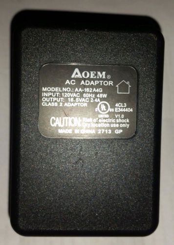 AOEM A/C Power Adapter AA-162A4G Input 120VAC Output 16.5VAC 2.4A NEW