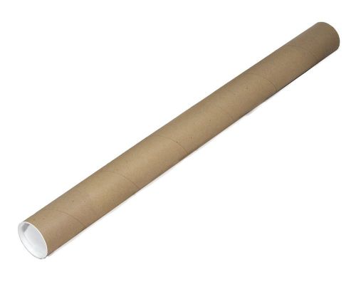 EcoBox 2&#034; x 24&#034; Kraft Cardboard Poster Mailing Tube with End Caps