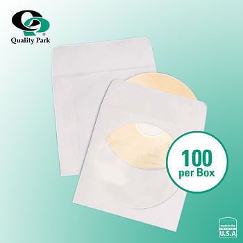 Quality Park CD/DVD Paper Sleeves White 100ct