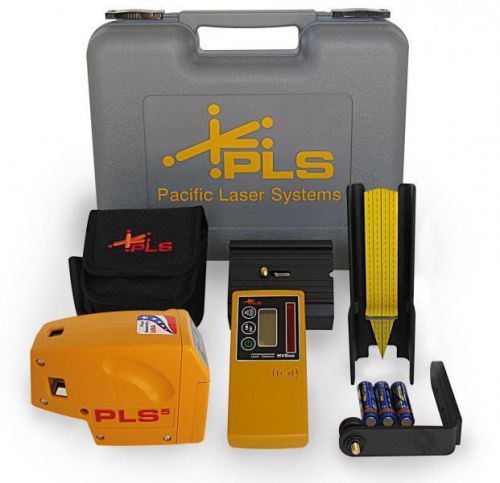 Pls 5 system laser w/ detector plumb laser level for sale