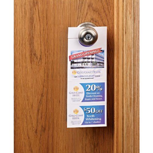 Avery Door Hanger with Tear-Away Cards, Matte White, 4.25 x 11 inches, Pack of 8