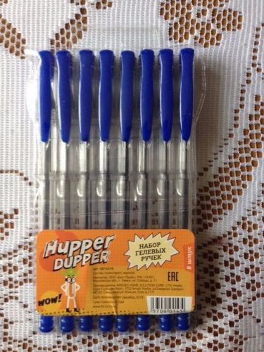 Set of gel pens, 8pcs blue