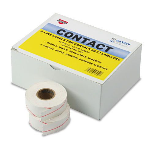 Two-Line Pricemarker Labels, 5/8 x 13/16, White, 1000/Roll, 16 Rolls/Box