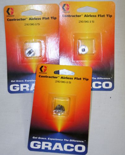 Graco Contractor Airless Flat Tip 269615 spray 12&#034; fan .015&#034;, lot of 3