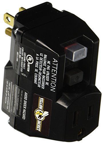 Yellow Jacket 2762 1-Outlet GFCI Plug-In Adapter, Black/Yellow