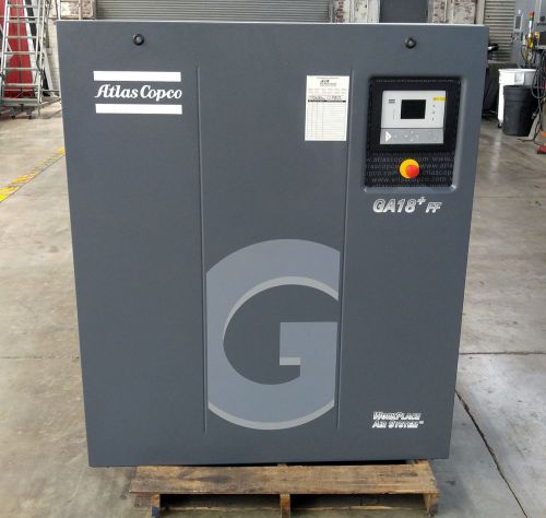 Atlas copco ga18+ff 25hp screw air compressor with air dryer *low hours* for sale