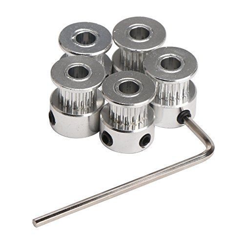 Drok? 5pcs aluminum gt2 timing belt pulley 16 teeth bore 5mm width 6mm and for sale