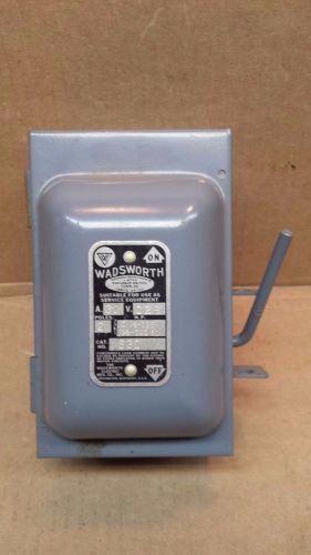 New old stock WADSWORTH Fusible Safety Switch S3C 30A 125V 2 Poles