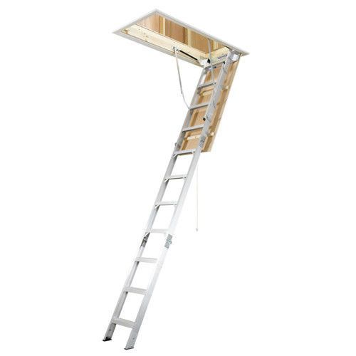 Werner 8&#039; - 10&#039; aluminum attic ladder (54&#034; x 22.5&#034; opening) ah2210 new for sale