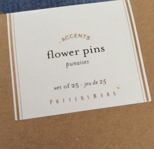 NEW Set/25 Pottery Barn Bronze Flower Push Pins Tacks For Bulletin Board 3923190