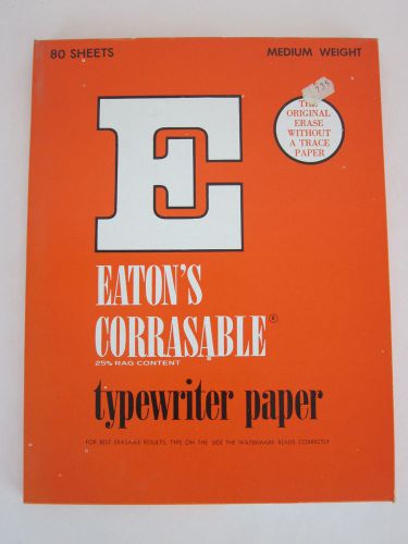 Vintage Eaton&#039;s Corrasable Typewriter Paper medium weight letter size 8.5x11&#034; A