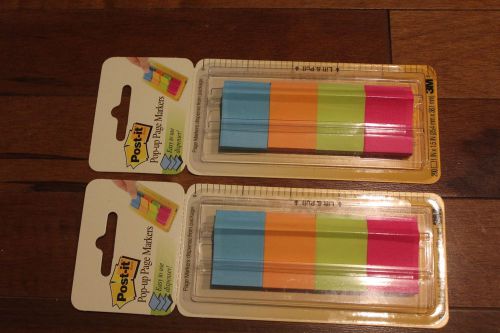 2 packs - Post-it Pop-Up Page Markers 1 x 1-1/2&#034; Ultra Colors 50-Sheets/color