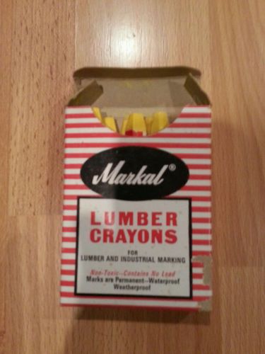 VINTAGE MARKAL LUMBER CRAYONS YELLOW 8 ARE NEW UNUSED 1 USED