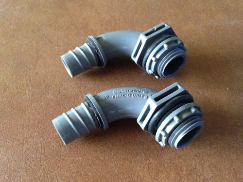 (2) Carlon 1/2&#034; 90&#039; PVC Sealtight Connector