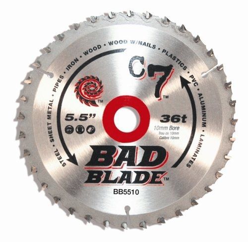 KwikTool USA BB5510 C7 Bad Blade 5-1/2-Inch 36 Tooth With 10mm Arbor