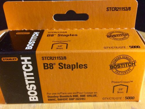 BOSSTCR211538-Stanley Bostitch - B8 Powercrown Staples, 3/8 Inch 5,000/Box