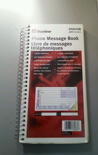 Phone Message Book  28 cm X 14.2 cm   2 parts, Carbonless