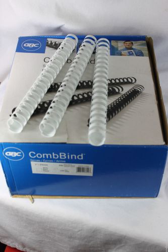Box of GBC 1&#034; (25mm) CombBind WHITE Binding Combs #4000115G 200 Sheets NEW!